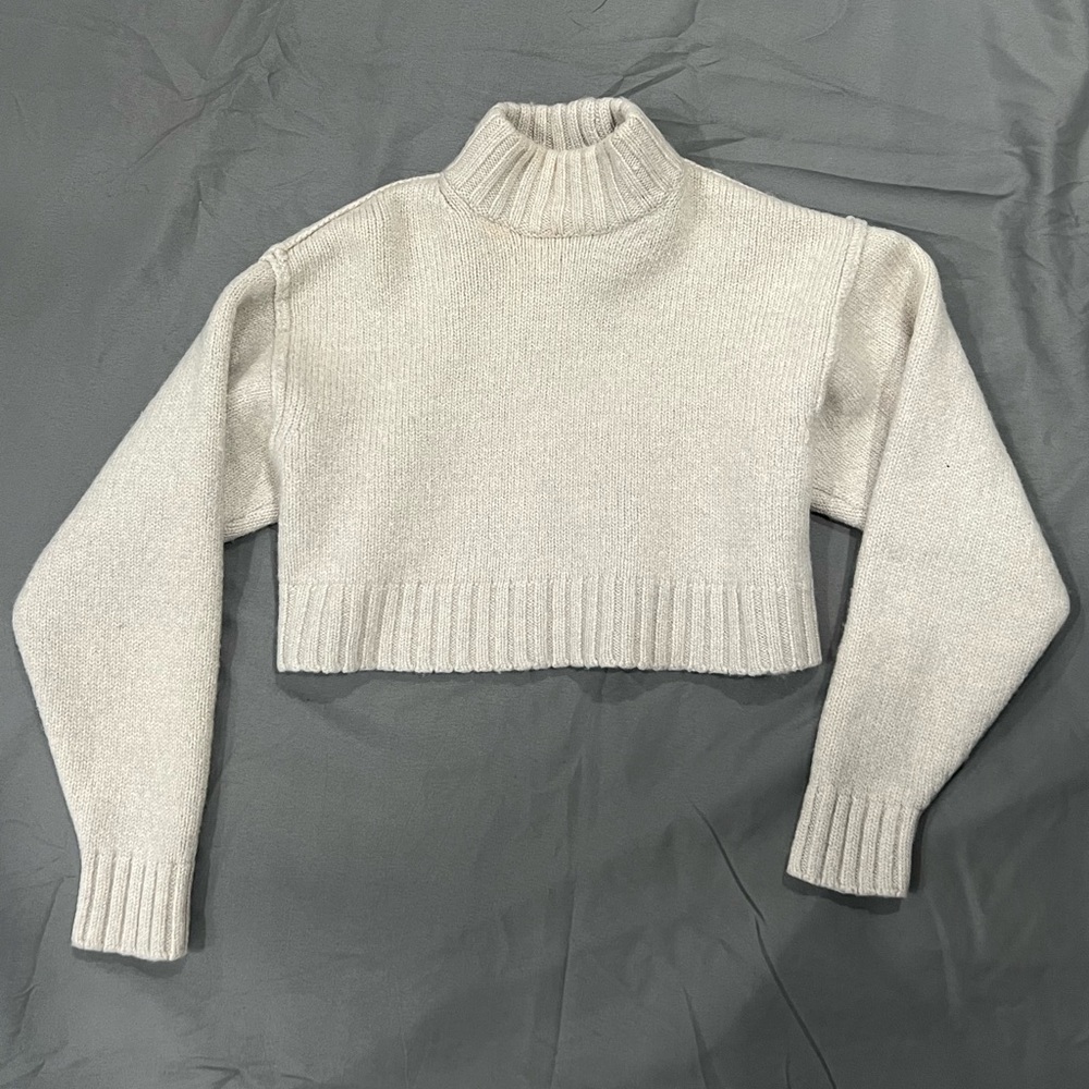 Aritzia Wilfred Free Cropped Knit Turtleneck Sweater